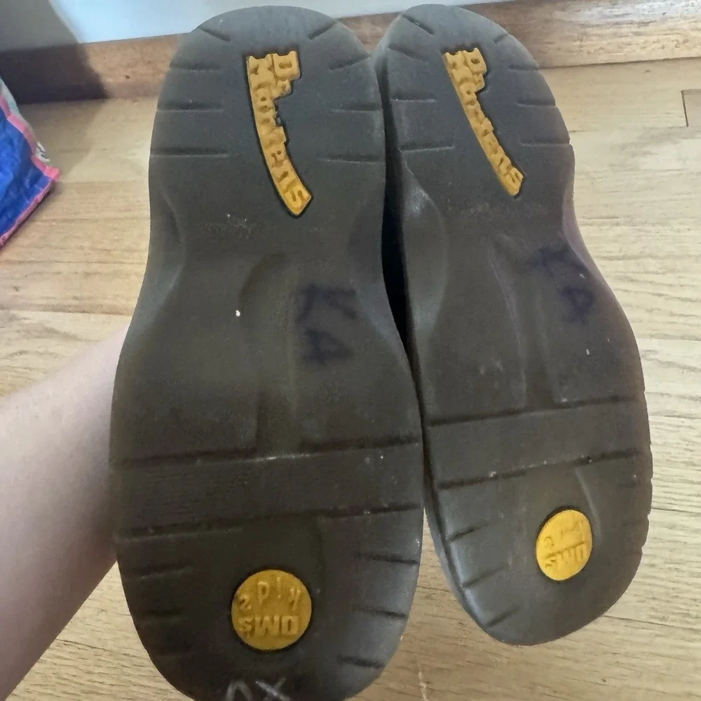 Dr Martens Kids Size 1 Black Leather Shoe Low Oxford Lace Up